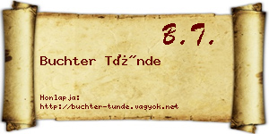 Buchter Tünde névjegykártya